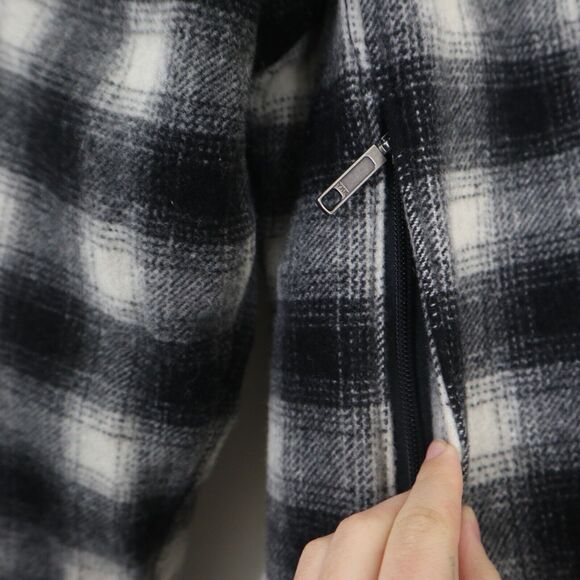 Woolrich Women's Size L Chatham Creek Jacket Wool Plaid Check Black White - Picture 8 of 11